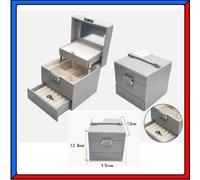 Cofanetto Box Scatola Portagioie Porta Orologi Bracciali Gioielli Collane Grigio