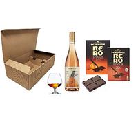 Cofanetto Degustazione Grappa Marolo con Sfoglie di Purissimo Cioccolato Fondente 70% e Arancia più Bicchiere Napoleon in vetro cristallino. (Riserva Barolo)