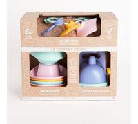 Cofanetto di risveglio - Regalo di nascita - Made in France (Sonaglio verde e treno blu)