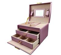 Cofanetto Gioielli Con Chiusura a Chiave Beige Nero Rosa Elegante Intelligente 6347, Farbe/Color:Rosa/pink