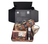 Cofanetto gourmet di salumi di maiale nero di Bigorre DOP composto da 3 articoli tra cui un blocco di prosciutto