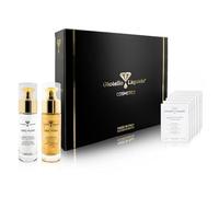 Cofanetto Illuminante - Crema Viso con Oro colloidale, X50 Antiaging + Maschera viso con oro colloidale e Acido Ialuronico - campioni in omaggio- Festa Della Mamma, Compleanno, Laurea