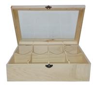 Cofanetto in legno con 8 scomparti separatori scatola porta bustine di tè tisane