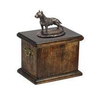 Cofanetto in legno massiccio American Staffordshire Terrier ritagliato Urna comm