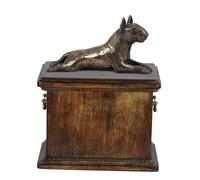 Cofanetto in legno massiccio Bull Terrier Urna sdraiata per le ceneri del cane,