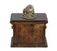 Staffordshire Bull Terrier I urna con statuetta di legno Art-Dog