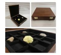 Cofanetto in legno per monete medaglie 16 caselle 40x40 mm velluto Italiano h...