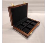 Cofanetto in legno per monete personalizzabile 6 caselle 40x40 mm