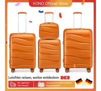 Cofanetto KONO da 4 pezzi con beauty case | Custodia rigida in PP e serratura TSA | set bagaglio a mano in S/M/L Arancione