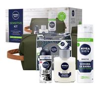 Cofanetto Nivea Men Sensitive Kit balsamo dopobarb schiuma barb deo roll on