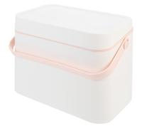 Cofanetto Organizer per Cosmetici con Specchio, Contenitore Abs Bianco | Casa e Ufficio, Stile Semplice, Vano per Trucchi e Cancelleria, Box da Tavolo con Accessorio Riflettente