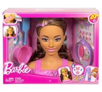 Cofanetto per Barbie Color Reveal - Testa per acconciare con capelli marroni con meches + 20 accessori per acconciatura, set bambola, 1 carta tigre