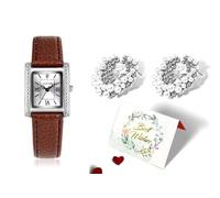Cofanetto per orologio da donna con scatola regalo, Natale, compleanno, San Valentino, festa della mamma, regalo di lusso per donne, orologio da polso di lusso, Multicolore