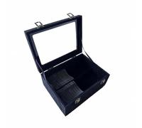 Cofanetto Portagioie con Scomparti , style to 6 , Nero Esterno E Interno | Capiente, Espositore per Braccialetti con Coperchio di Vetro, Protettivo, Scatola Porta Gioie, Tavolo da Toeletta