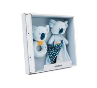 Cofanetto Regalo Gioco Neonato Sonaglio con Doudou Koala Azzurro 0 Mesi+