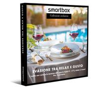 smartbox - Cofanetto Regalo per Uomo o Donna - Evasione tra Relax e Gusto - Idee Regalo Originale - 1 Notte con 1 Cena e/o 1 Accesso alla Spa in Hotel 4*, 4*S, Relais e Resort per 2 Persone