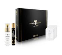 Cofanetto Revitalize (BOX09) - 1 Siero viso con Oro colloidale e PVP K30 30 ML+ 1 Roll-on Contorno Occhi con Cafferina 15 ML - in omaggio set di campioncini - Laurea, Compleanno, Regalo di Natale