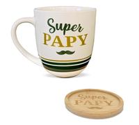 Cofanetto Tazza e Sottobicchiere modello Super Papy - Idea Regalo
