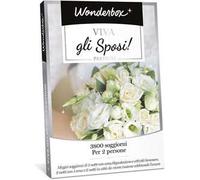 WONDERBOX - Cofanetto Regalo - Viva Gli sposi - Passioni - 3800 Soggiorni - Per 2 Persone - 1 Notte con Cena di Degustazione + Attività Benessere o 2 Notti con 1 Cena - Regalo di Matrimonio, di nozze