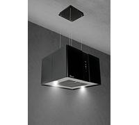 Cofano ad isola GURARI GCH I 331 45 BL PRIME, cofano ad isola a ricircolo 45 cm, cofano a soffitto, 1000m³/h, nero, vetro nero, 4 livelli, display, illuminazione LED