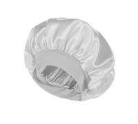 Cofano da donna in raso di seta solido cappello a tesa larga Cura dei capelli Cuffia da doccia for il sonno Fascia elastica morbida Copricapo Bagno Salone di bellezza Sauna (Color : GRAY, Size : 58-