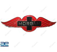 Cofano Emblema Distintivo Rosso & Nero Per Vintage Morgan Auto Gec
