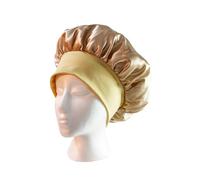 Cofano extra large foderato in raso Cofano da donna di grandi dimensioni con stampa di bellezza Cofano in raso di seta Berretti da notte for dormire Copricapo (Color : 02 Pink Yellow Blue, Size : Fr