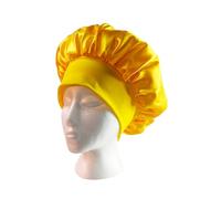 Cofano extra large foderato in raso Cofano da donna di grandi dimensioni con stampa di bellezza Cofano in raso di seta Berretti da notte for dormire Copricapo (Color : 04 Yellow Star, Size : Free si