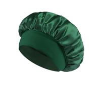 Cofano foderato in raso di seta morbido Cofano for capelli in raso Cuffia da bagno for dormire for uso domestico Copertura avvolgente for capelli lunghi Strumento for parrucchiere(Dark Green)