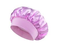Cofano for capelli in raso da donna for dormire Cura dei capelli Cofani in seta Cappello for dormire a tesa larga solido con fascia elastica morbida(Light purple)
