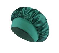 Cofano for capelli in raso da donna for dormire Cura dei capelli Cofani in seta Cappello for dormire a tesa larga solido con fascia elastica morbida(Green)