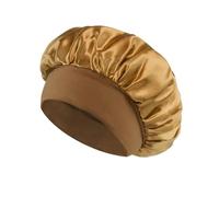 Cofano for capelli in raso da donna for dormire Cura dei capelli Cofani in seta Cappello for dormire a tesa larga solido con fascia elastica morbida(Yellow)