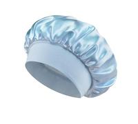 Cofano for capelli in raso da donna for dormire Cura dei Cofani in seta Cappello for a tesa larga solido con fascia elastica morbida per Home(Sky blue)
