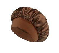 Cofano for capelli in raso da donna for dormire Cura dei Cofani in seta Cappello for a tesa larga solido con fascia elastica morbida per Home(Coffee)