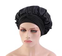 Cofano in raso solido con lacci larghi elasticizzati Cura dei capelli lunghi Cappello for il sonno notturno delle donne Regolare il berretto for lo styling dei capelli Berretto avvolgente for la testa