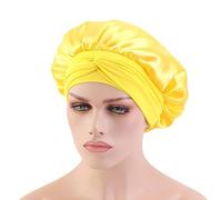 Cofano in raso solido con lacci larghi elasticizzati Cura dei capelli lunghi Cappello for il sonno notturno delle donne Regolare il berretto for lo styling dei capelli Berretto avvolgente for la testa