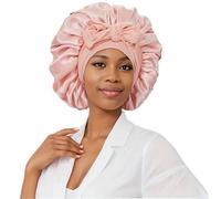 Cofano In Seta 2 cuffie in raso con fascia (ros nero), da notte for donna, cappelli morbidi for la cura dei capelli notturni, for multiuso