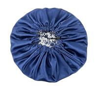 Cofano in seta for la cura dei capelli Berretto da notte for donna Fodera in raso Morbido copricapo extra grande Copricapo da donna Cappello for la cura dei capelli(Blue)