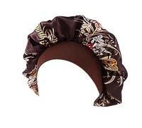 Cofano In Seta Morbido raso da notte for dormire cappello donna elastico a fascia larga copertura for la perdita dei capelli avvolgente for testa cofano in bellezza berretti chemio cura(DARK GRAY)