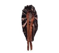 Cofano In Seta Set di fascia for capelli in raso elastico con cuffia lunga. for e setosa for dormire ampia elastica(Brown)