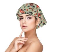 Cofano per capelli in raso di seta con stampa di strumenti per camion dei pompieri per le donne che dormono, cuffia per capelli in raso a doppio strato regolabile per capelli ricci