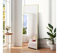 COFENY Specchio da Terra, 150 x 40 cm Specchio da Parete Grande con Cornice in Alluminio, Specchio da Terra da Appoggiare o Appendere per Soggiorno, Camera da letto, Soggiorno, Ingresso, Oro