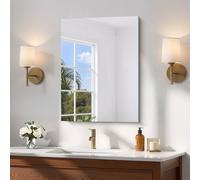 COFENY Specchio Senza Cornice, 60 x 45 cm Specchio da Parete Rettangolare con Bordi Lucidi, Specchi in Vetro HD, Specchio da Bagno Infrangibile per Bagno, Camera da Letto e Soggiorno
