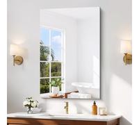 COFENY Specchio Senza Cornice, 90 × 60 cm Specchio da Parete Rettangolare con Bordi Lucidi, Specchi in Vetro HD, Specchio da Bagno Infrangibile per Bagno, Camera da Letto e Soggiorno