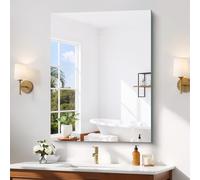 COFENY Specchio Senza Cornice, 90 × 70 cm Specchio da Parete Rettangolare con Bordi Lucidi, Specchi in Vetro HD, Specchio da Bagno Infrangibile per Bagno, Camera da Letto e Soggiorno