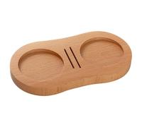 Coffee Accessories Tray - Coffee Machine Handle Organizer for Tamper Placement, Stylish Serving Tray with Compact Storage, Professional Cafe, Restaurant, Premium Wooden Material, 6.57x3.46x0.79 inches