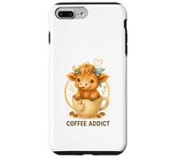Coffee Addict Cute Highland Cow In Mug Custodia per iPhone 7 Plus/8 Plus