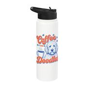 Coffee and Doodles Doodle Mom Dad Coffee Lover Stainless Steel Insulated Water Bottle