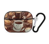 Coffee and Sweets Sugar Chocolate AirPods Pro 2 custodia protettiva antiurto rigida per uomo e donna, compatibile con AirPod Pro custodia 2a/1a generazione con portachiavi - Nero