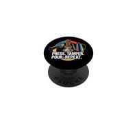 Coffee Barista Espresso Press Tamper Pour Repeat PopSockets PopGrip Adesivo